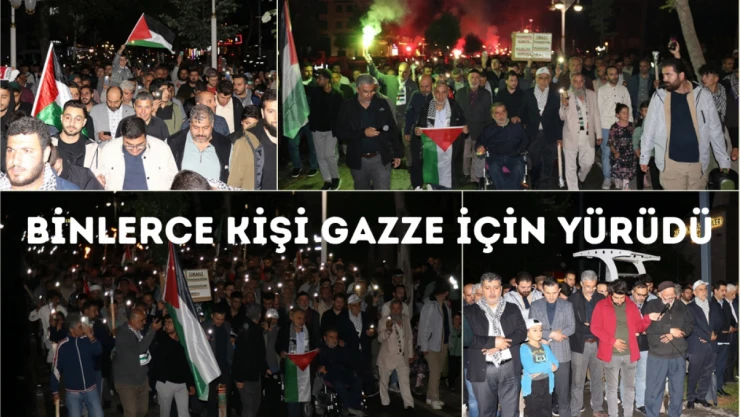 Binlerce kişi Gazze için yürüdü