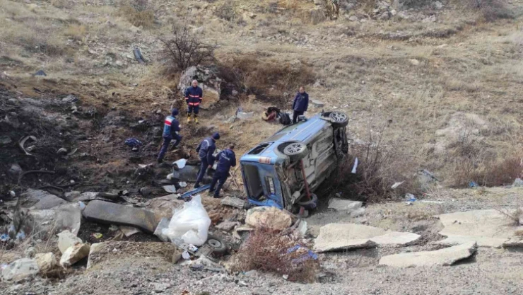 Kayseri yolunda şarampole yuvarlandı