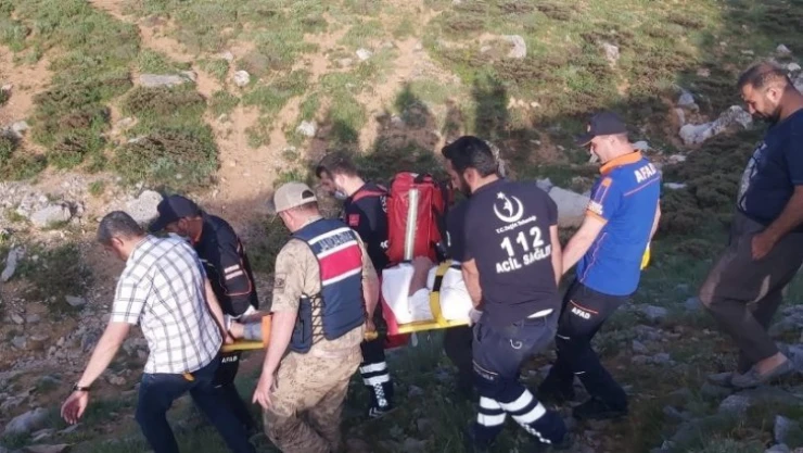 Kayalıklardan düşen vatandaş için ekipler seferber oldu