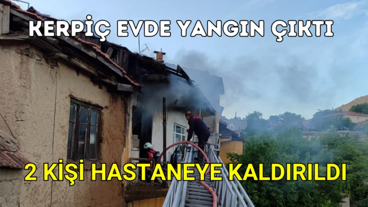 Kerpiç evde yangın çıktı