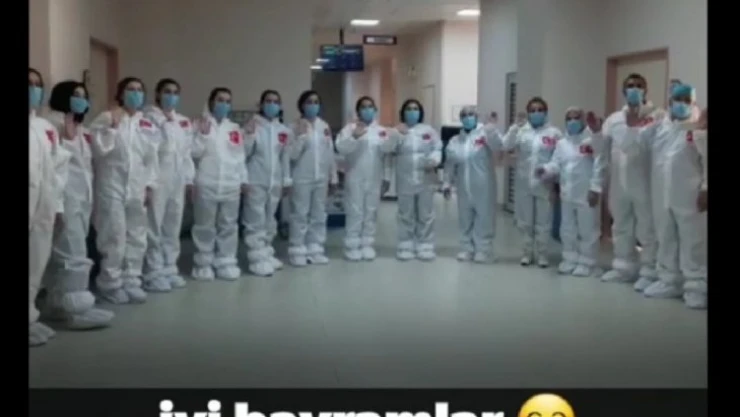 Korona ile mücadelede en ön safta olan sağlıkçılardan klipli mesaj