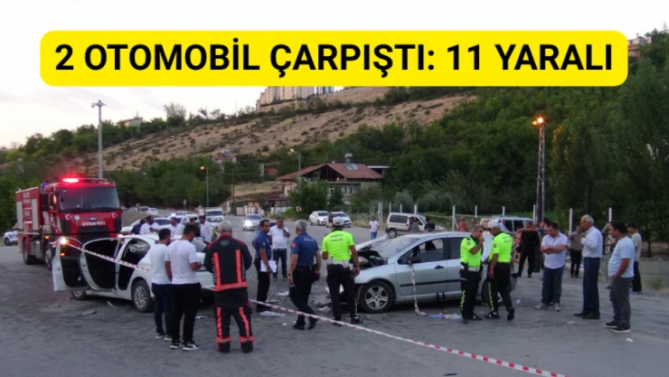 Malatya'da 2 otomobil çarpıştı: 11 yaralı