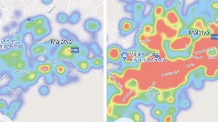Malatya'da endişe veren korona virüs haritası