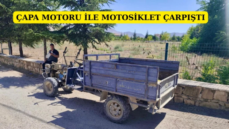 Malatya'da motosiklet ile çapa motoru çarpıştı