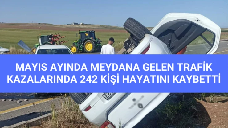 Mayıs ayında meydana gelen trafik kazalarında 242 kişi hayatını kaybetti