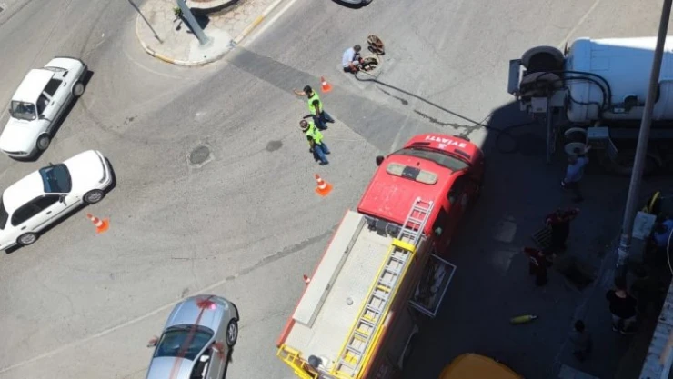 Mazgaldan düşen kedi kurtarıldı