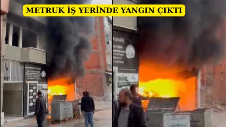 Metruk iş yerinde yangın çıktı