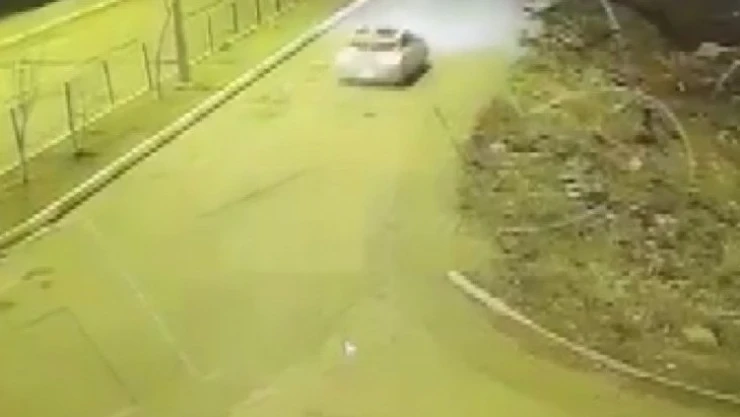 Polisin şehit olduğu kazanın görüntüleri ortaya çıktı