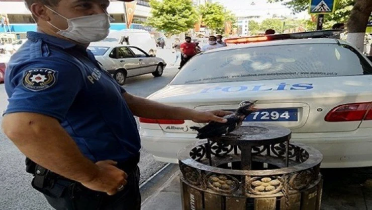 Polisten Kargaya şefkat eli