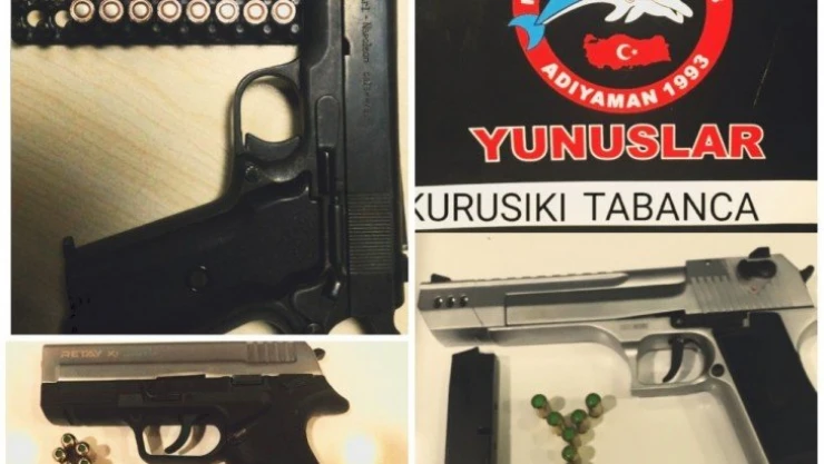 Şüpheli şahıslarda tabancalar ve mermiler ele geçirildi