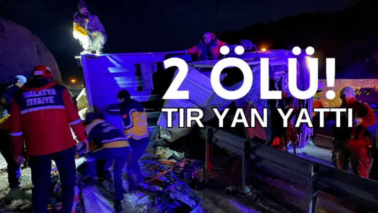 Tır yan yattı: 2 ölü