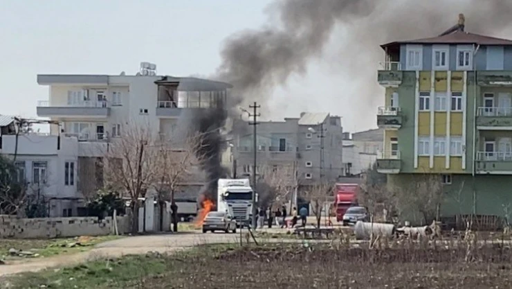 Tır yanmaktan son anda kurtarıldı