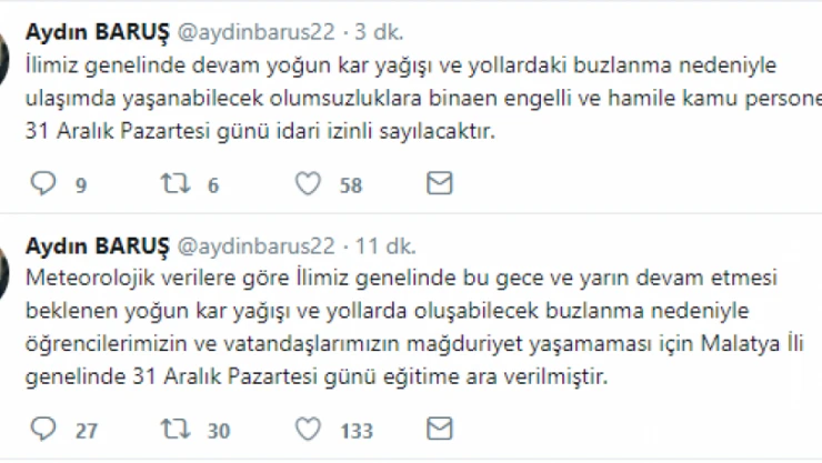 Yarın okullar tatil