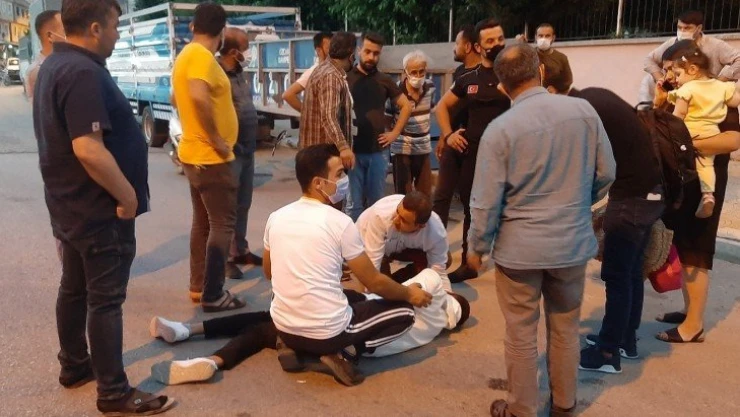 Yayaya çarpmamak için motosikleti devirdi: 1 yaralı