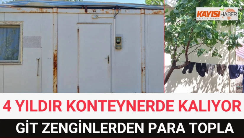 4 yıldır konteynerde kalıyor: Git zenginlerden para topla