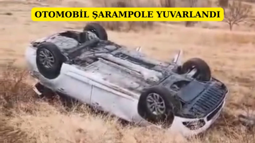 Hekimhan'da Otomobil Şarampole Yuvarlandı