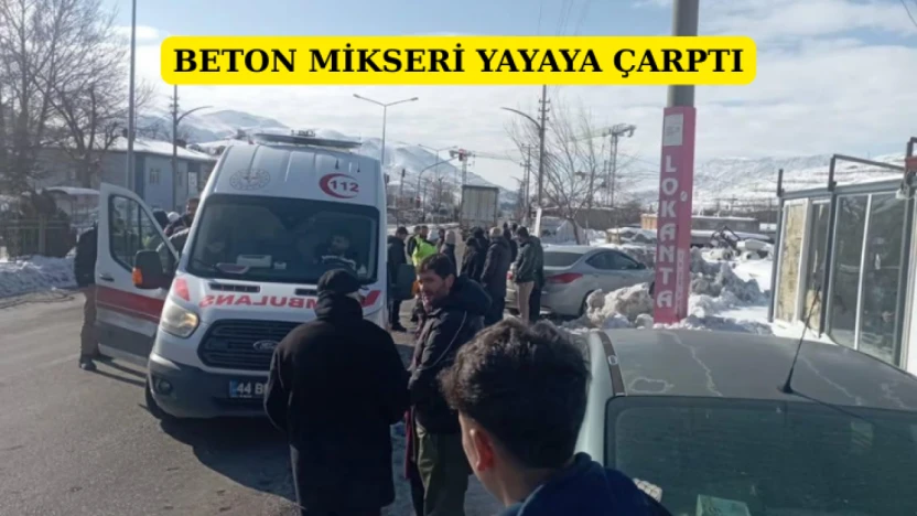 Beton Mikseri Yayaya Çarptı