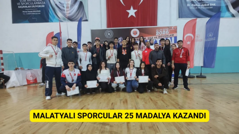 Malatyalı sporcular 25 madalya kazandı